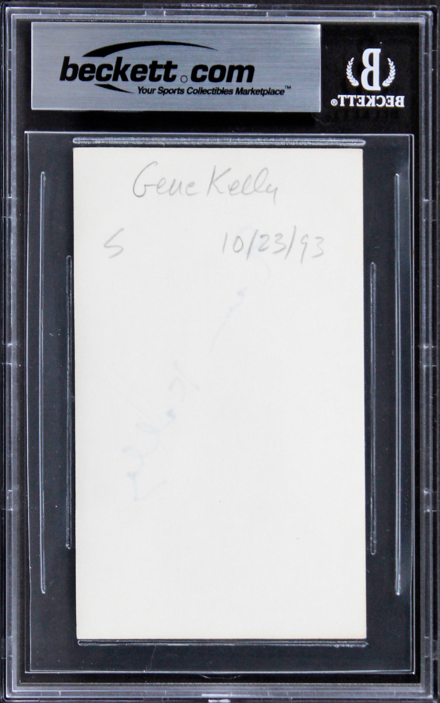 Gene Kelly Singing in the Rain Authentic Signed 3x5 Index Card BAS Slabbed 2