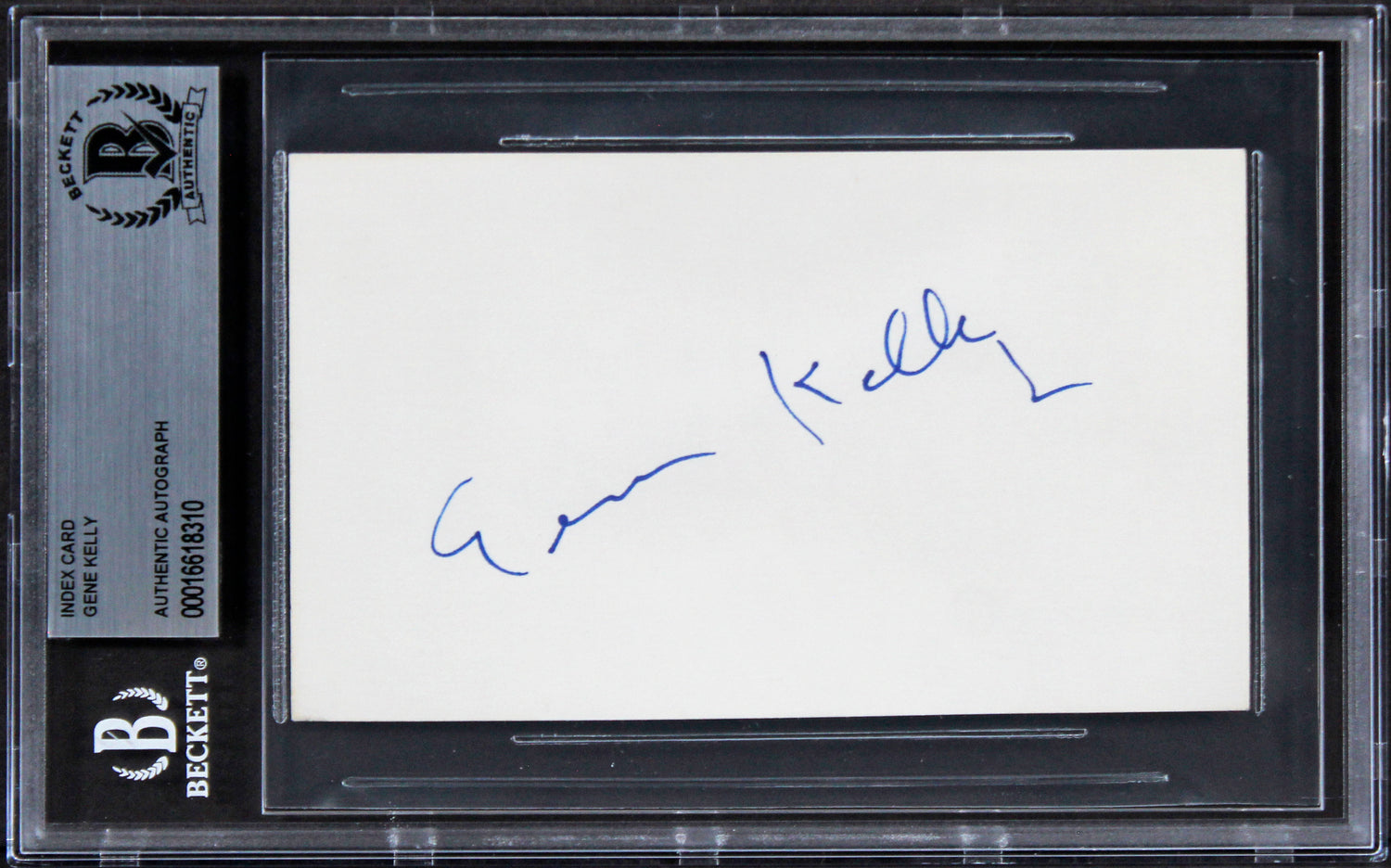 Gene Kelly Singing in the Rain Authentic Signed 3x5 Index Card BAS Slabbed 3