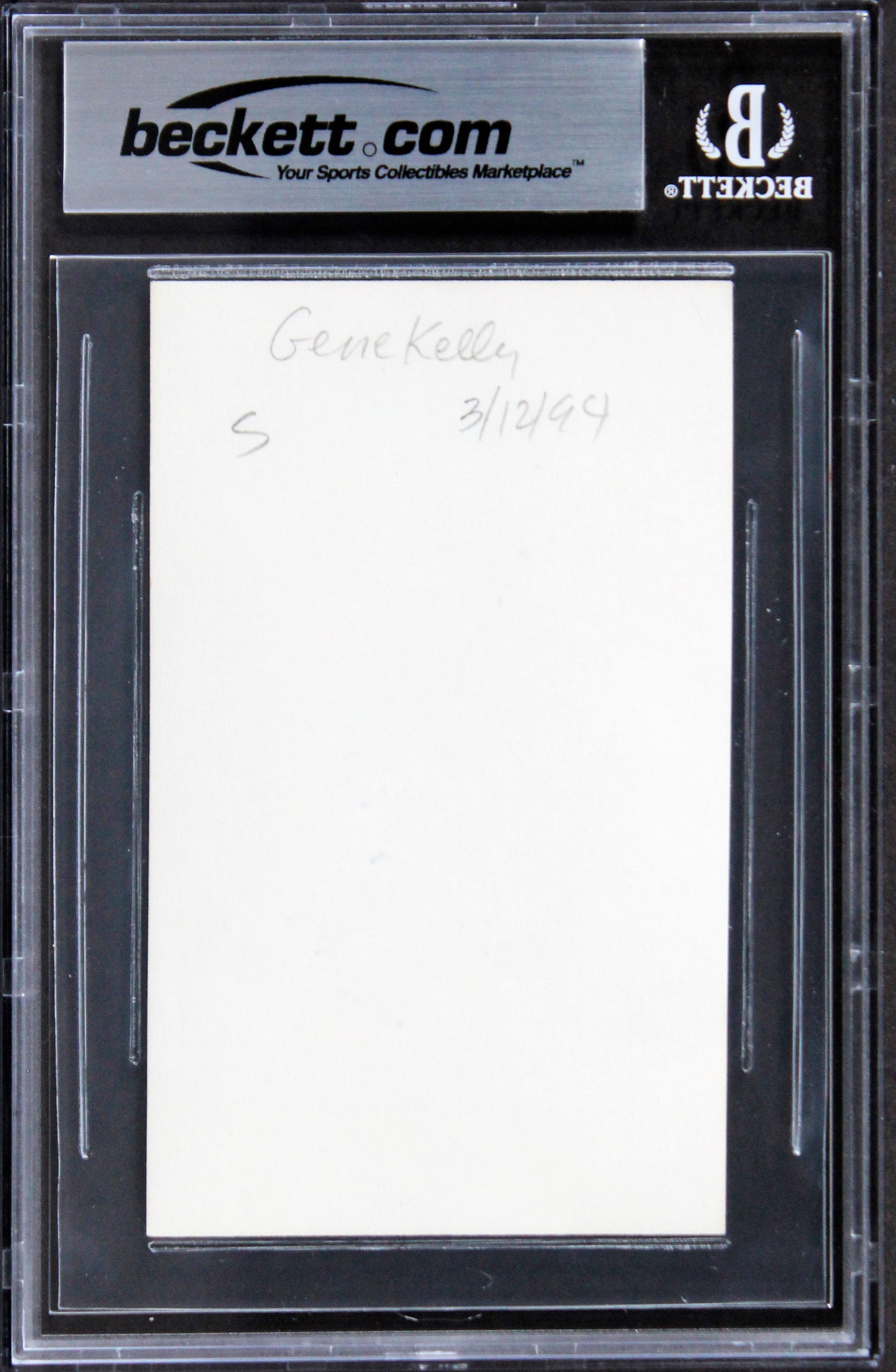 Gene Kelly Singing in the Rain Authentic Signed 3x5 Index Card BAS Slabbed 3