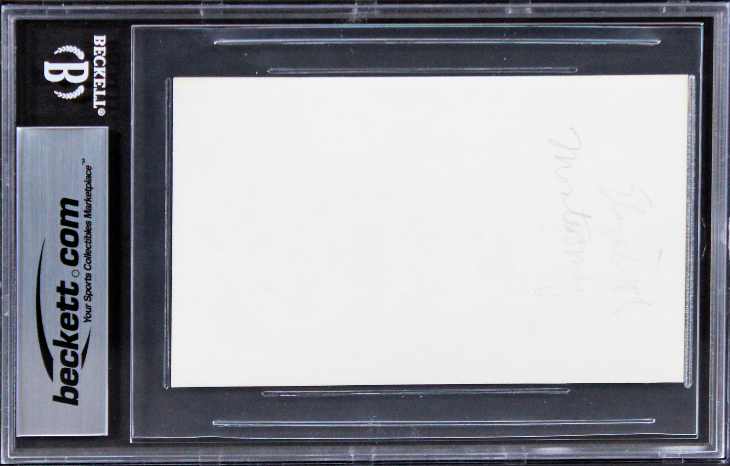 Elizabeth Montgomery Bewitched Authentic Signed 3x5 Index Card BAS Slabbed