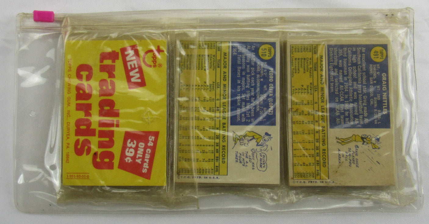 1970 Topps Baseball Card Rack Pack - Hank Aaron on Top - Read Notes