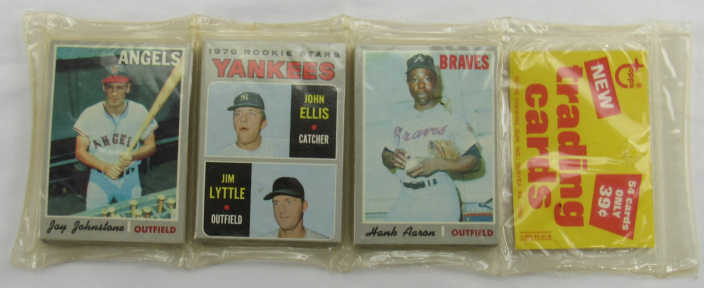 1970 Topps Baseball Card Rack Pack - Hank Aaron on Top - Read Notes