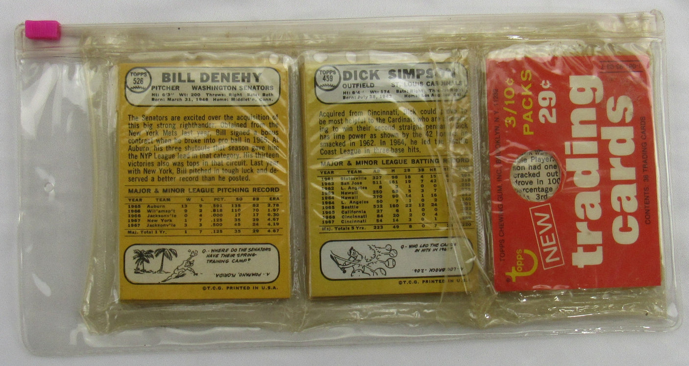 1968 Topps Baseball Card Rack Pack - Frank Robinson on Top - Read Notes