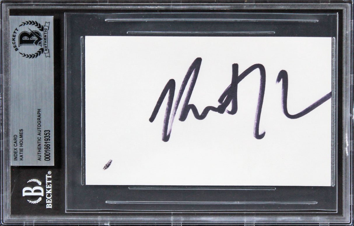 Katie Holmes Batman Begins Authentic Signed 3x5 Index Card BAS Slabbed