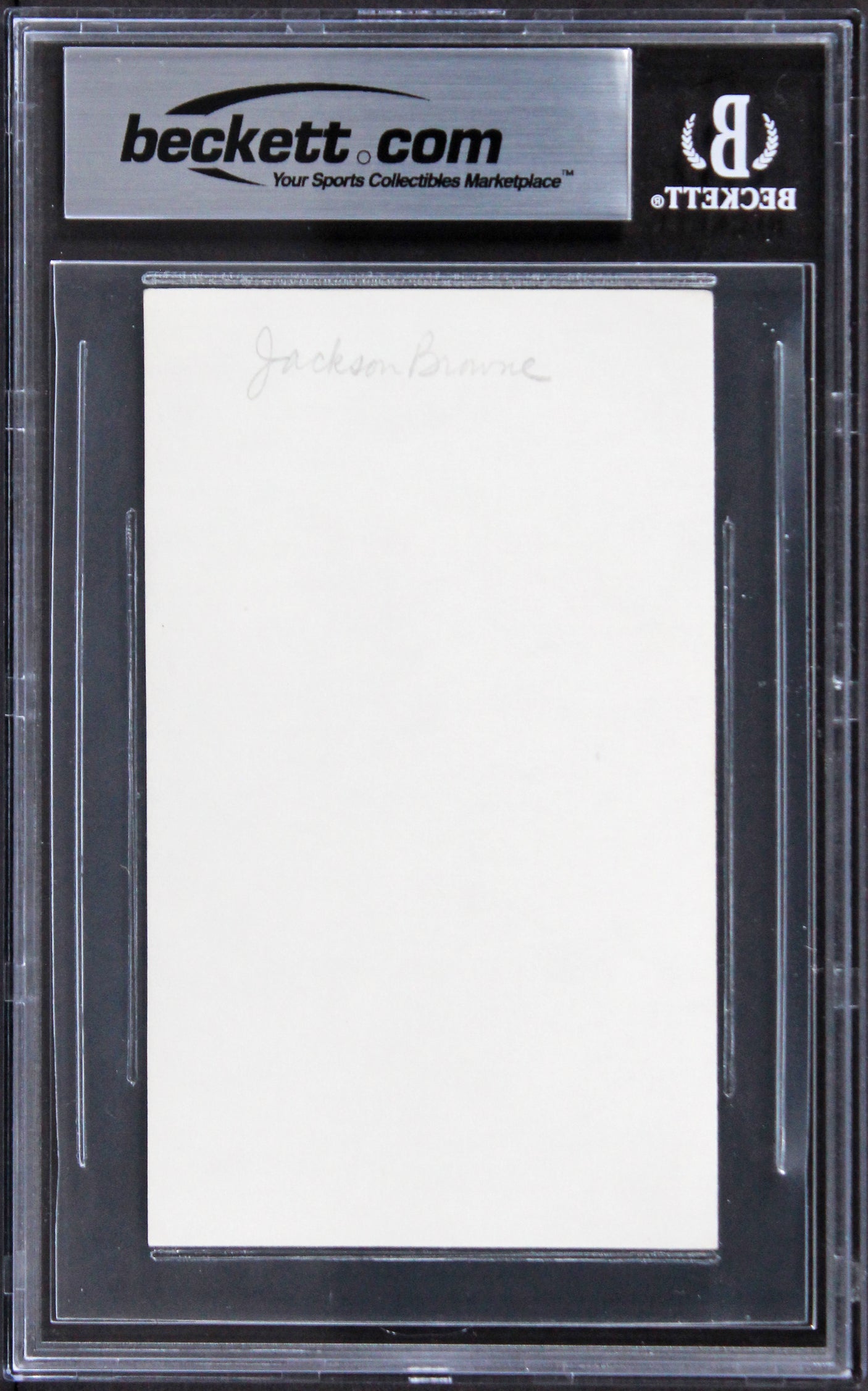 Jackson Browne Musician Authentic Signed 3x5 Index Card Autographed BAS Slabbed