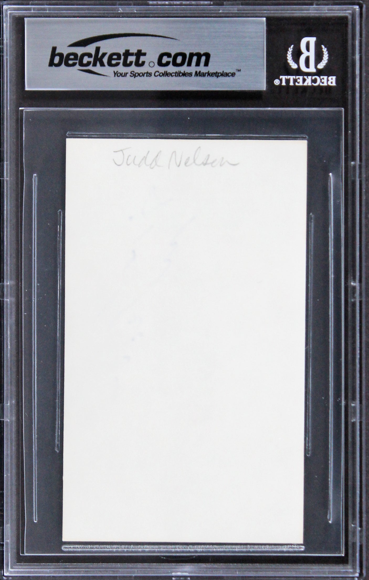 Judd Nelson The Breakfast Club Authentic Signed 3x5 Index Card BAS Slabbed