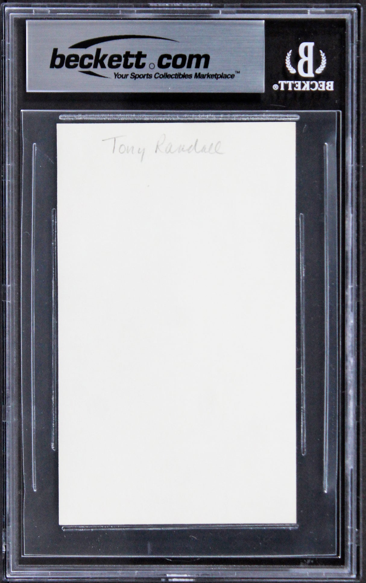 Tony Randall The Odd Couple Authentic Signed 3x5 Index Card BAS Slabbed 3