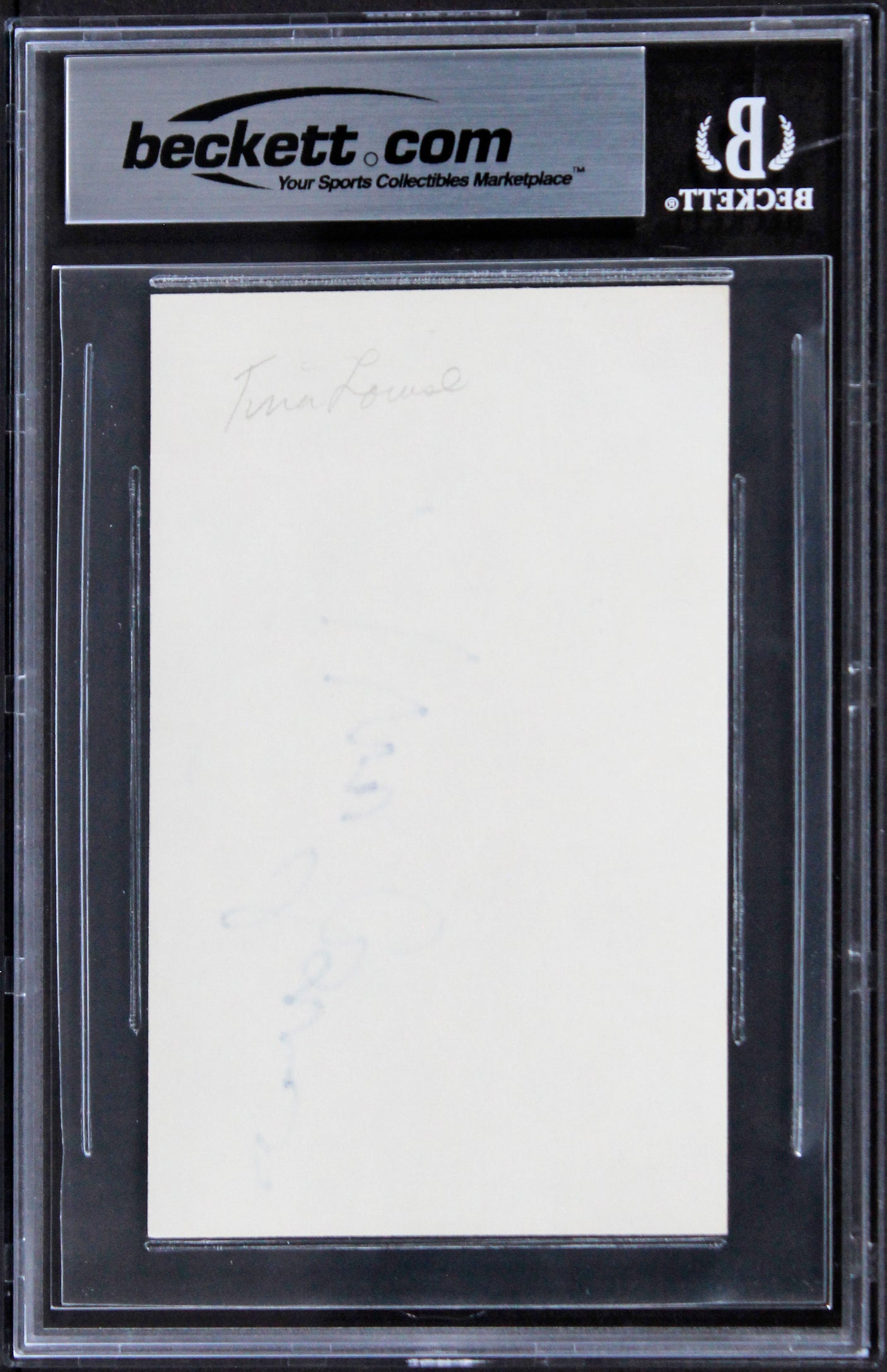 Tina Louise Gilligan's Island Authentic Signed 3x5 Index Card BAS Slabbed 1