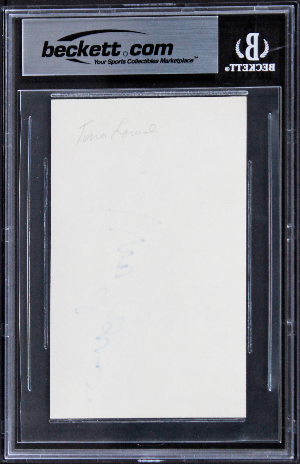 Tina Louise Gilligan's Island Authentic Signed 3x5 Index Card BAS Slabbed 1
