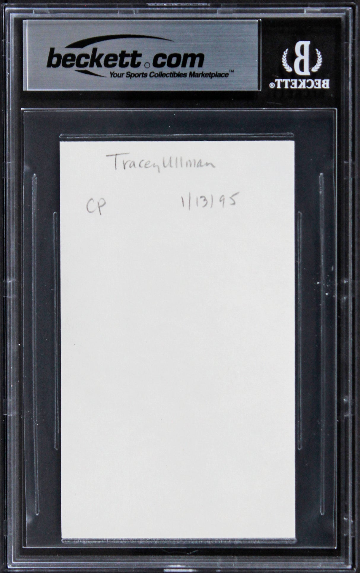 Tracey Ullman The Tracey Ullman Show Signed 3x5 Index Card BAS Slabbed