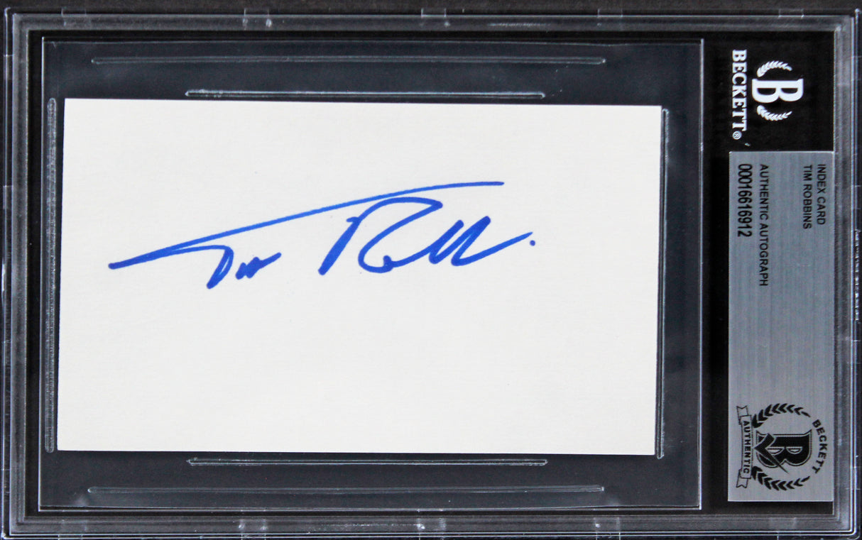 Tim Robbins Mystic River Authentic Signed 3x5 Index Card BAS Slabbed 2