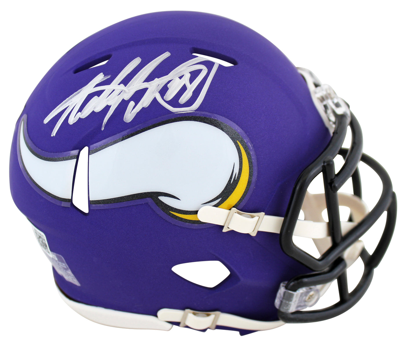 Vikings Adrian Peterson Authentic Signed Purple Speed Mini Helmet BAS Witnessed
