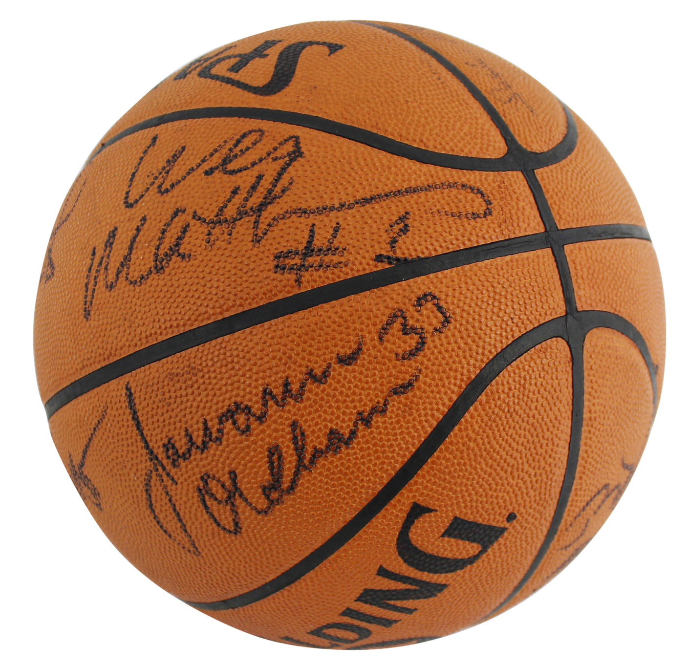 1984-85 Bulls (13) Jordan, Woolridge Signed Spalding Basketball PSA & JSA LOAs