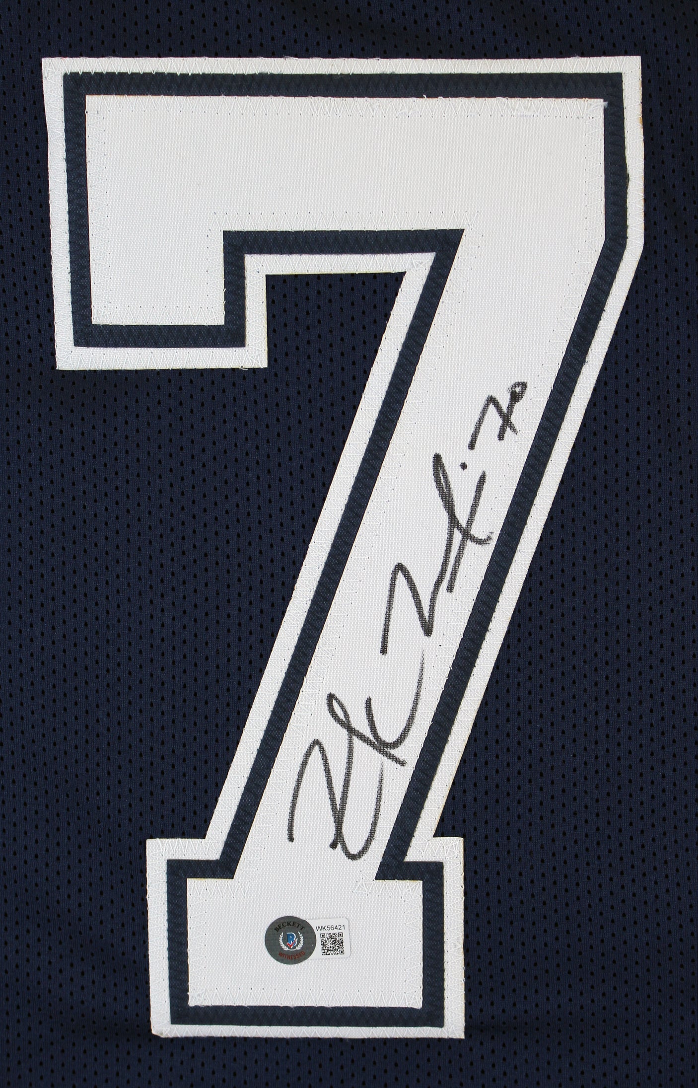 Zack Martin Authentic Signed Navy Blue Pro Style Jersey Autographed BAS Witness