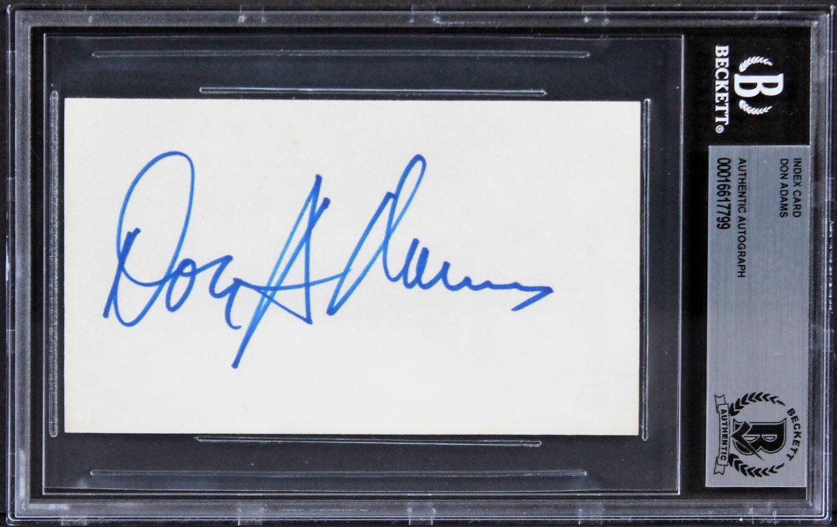 Don Adams Get Smart Authentic Signed 3x5 Index Card Autographed BAS Slabbed