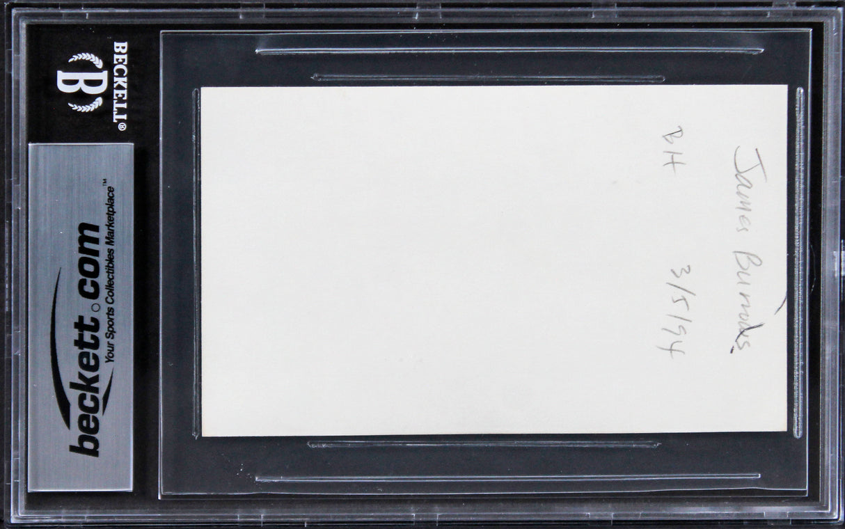 James Burrows Cheers Authentic Signed 3x5 Index Card Autographed BAS Slabbed 1