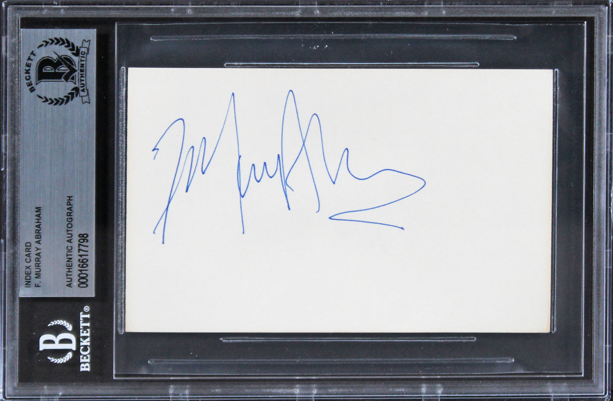 F. Murray Abraham The Grand Budapest Hotel Signed 3x5 Index Card BAS Slabbed
