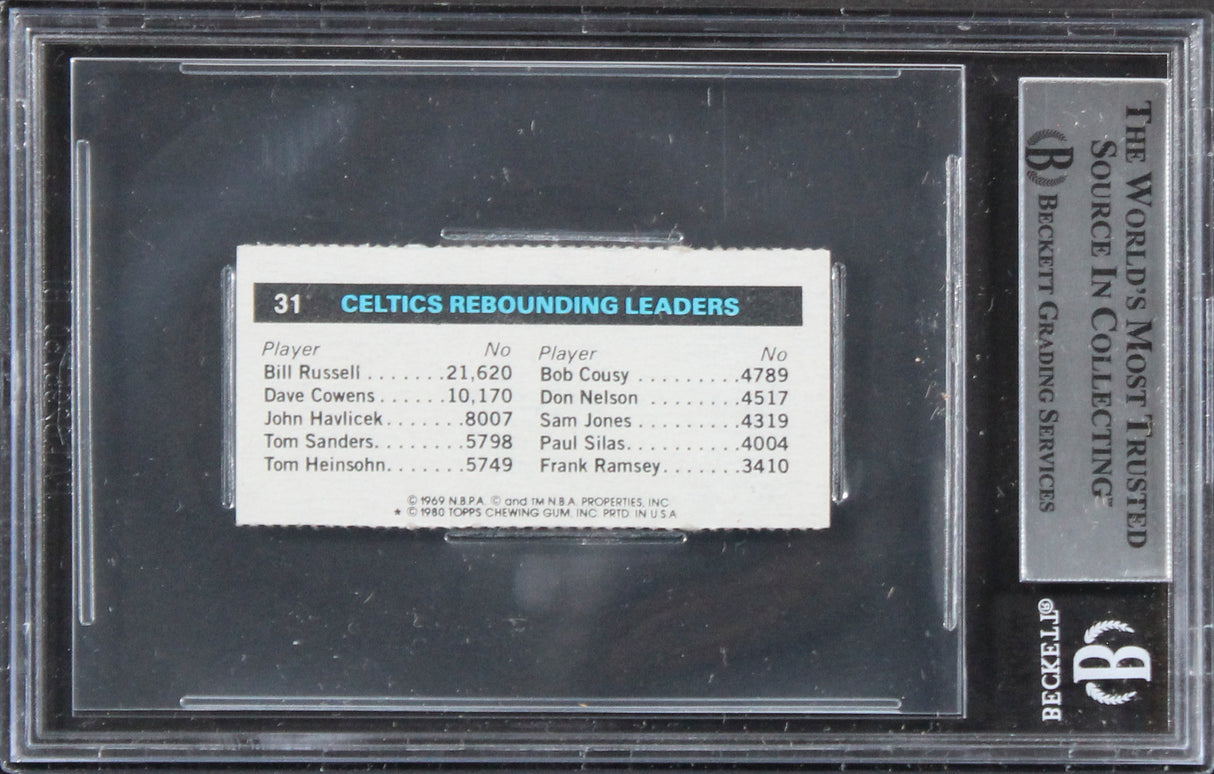 Celtics Larry Bird Authentic Signed 1980 Topps Singles #31 Card BAS Slabbed 1
