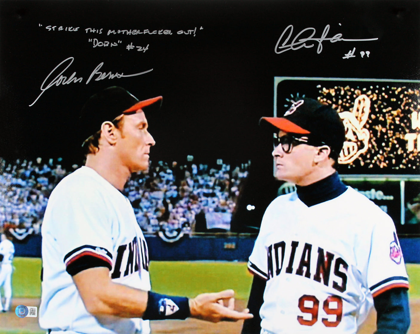 Charlie Sheen & Corbin Bernsen Major League "STMFO" Signed 16x20 Photo BAS Wit 2