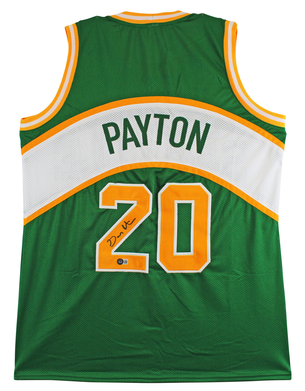 Gary Payton Authentic Signed Green Pro Style Jersey Autographed BAS
