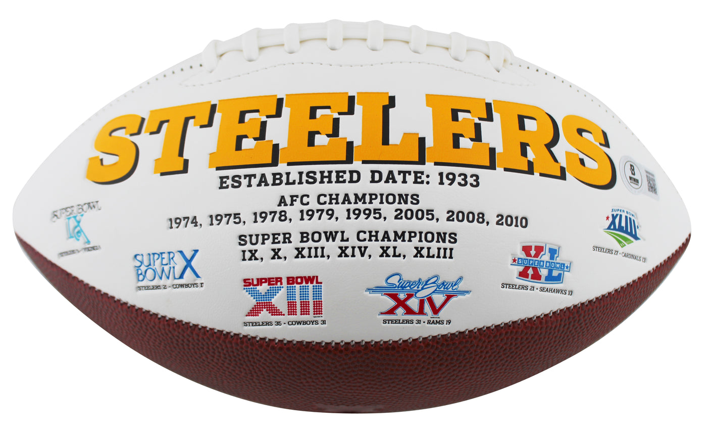 Steelers Pat Freiermuth Signed White Panel Logo Football W/ Case BAS Witnessed