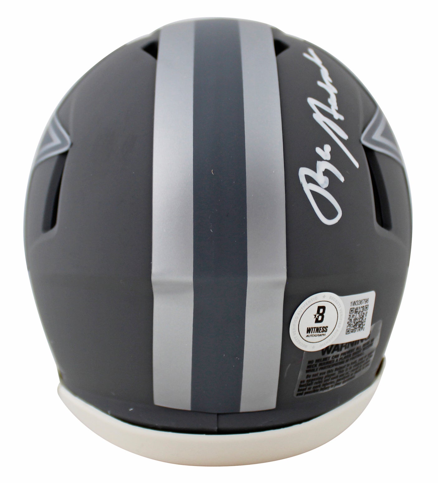 Cowboys Roger Staubach Authentic Signed Slate Speed Mini Helmet BAS Witnessed