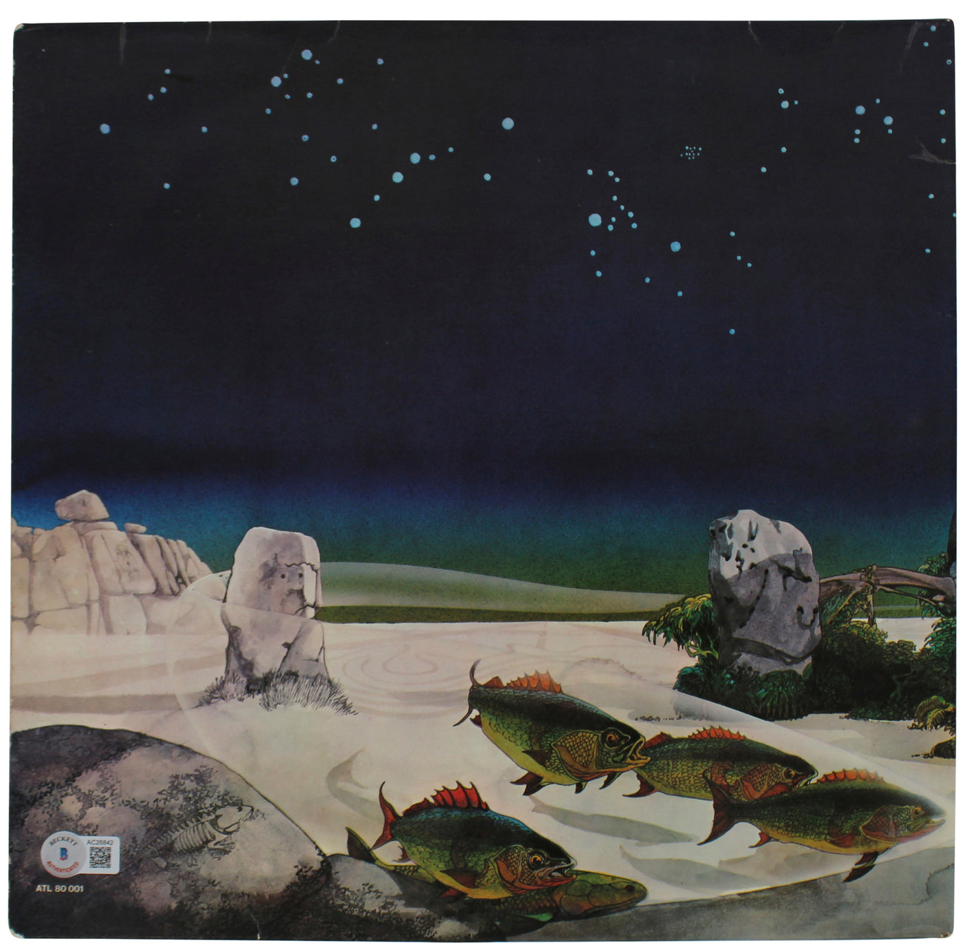 Yes (4) Anderson Squire Wakeman & Howe Signed Album Cover W/ Vinyl BAS #AC26842