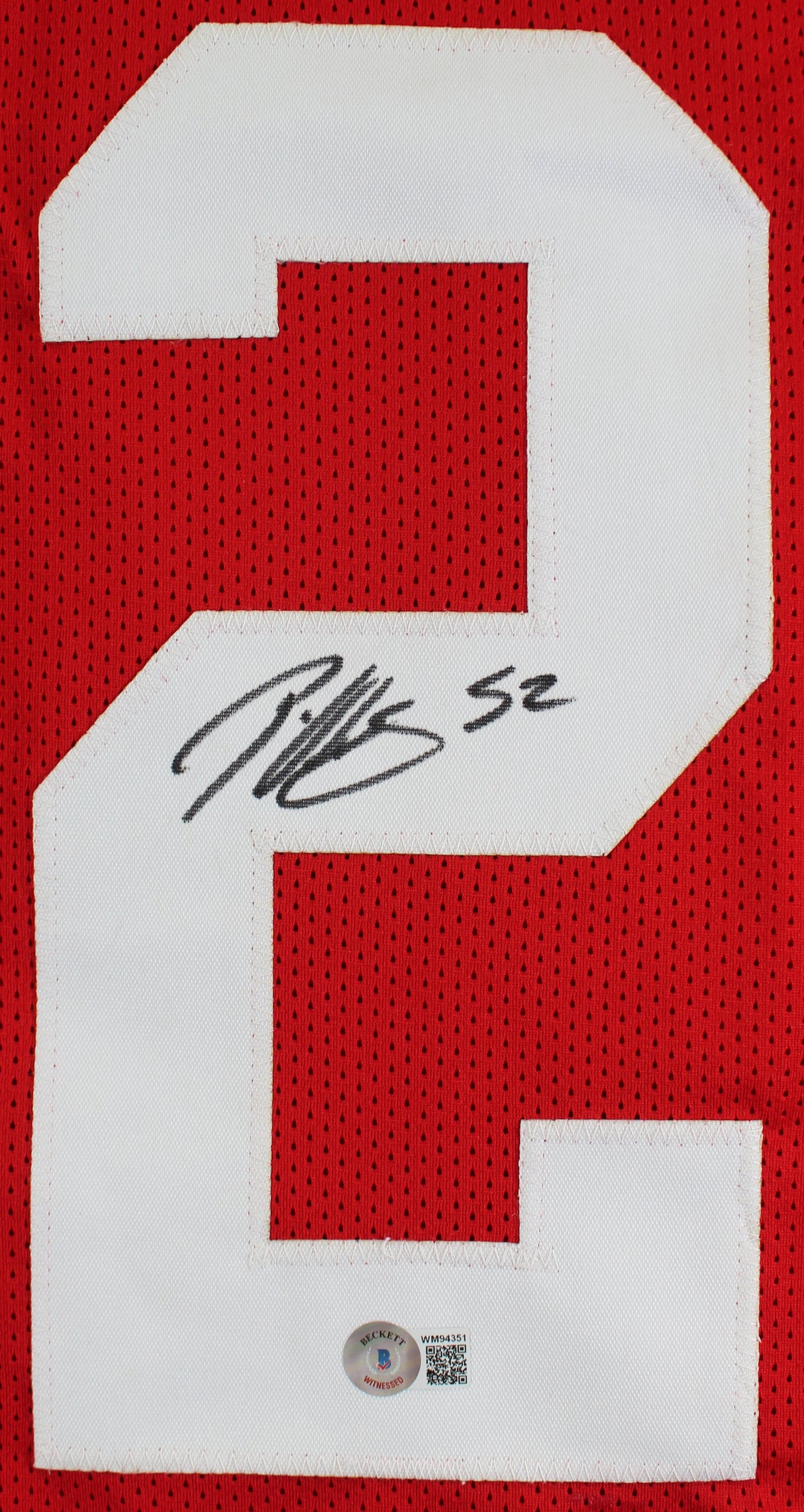 Patrick Willis Authentic Signed Red Pro Style Jersey Autographed BAS Witnessed