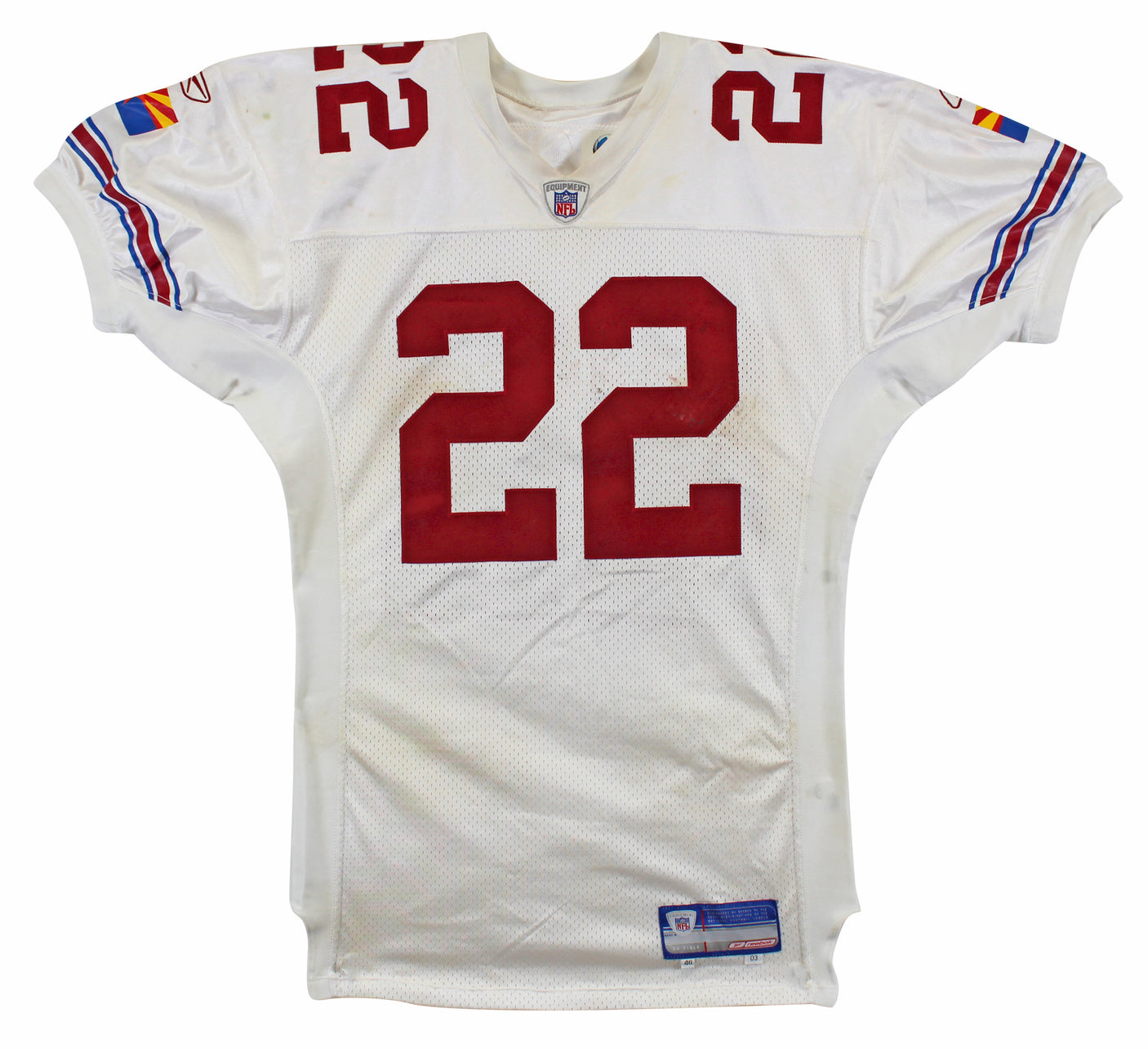 Cardinals Emmitt Smith Signed Game Worn 9/14/03 White Reebok Jersey Prova & BAS