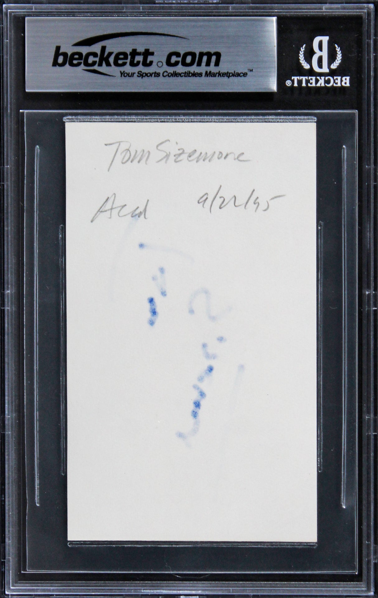 Tom Sizemore Saving Private Ryan Signed 3x5 Index Card Auto 10! BAS Slabbed