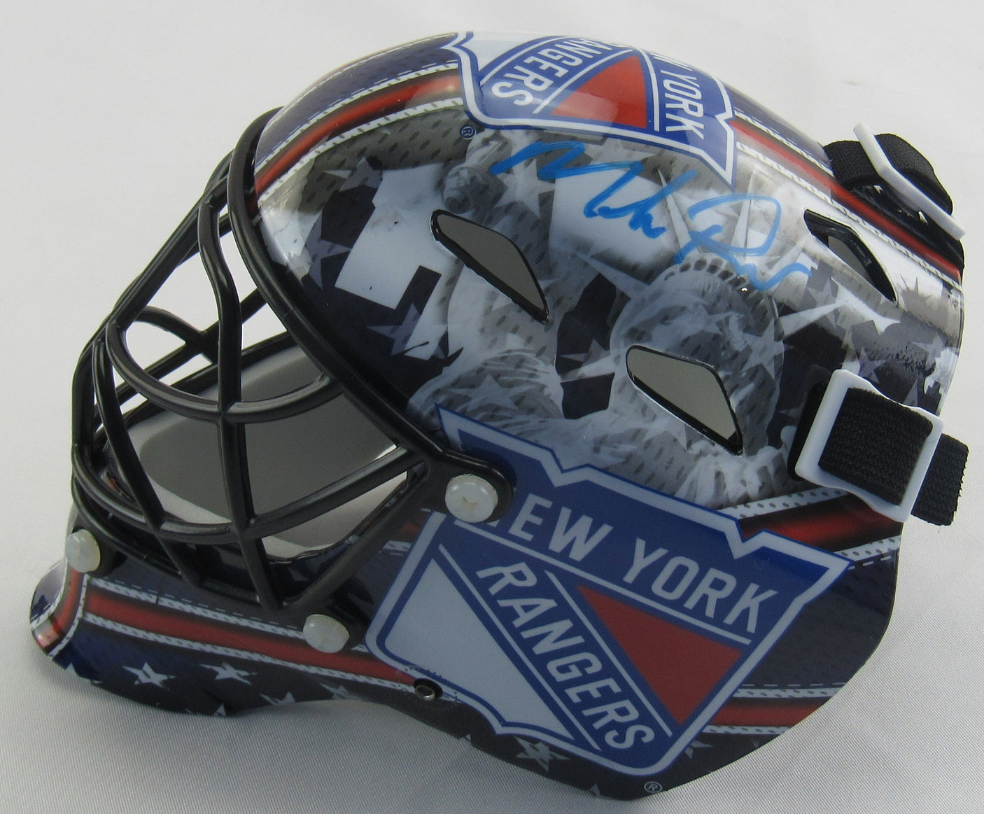 Mike Richter Signed Auto Rangers Mini Helmet JSA Witness COA
