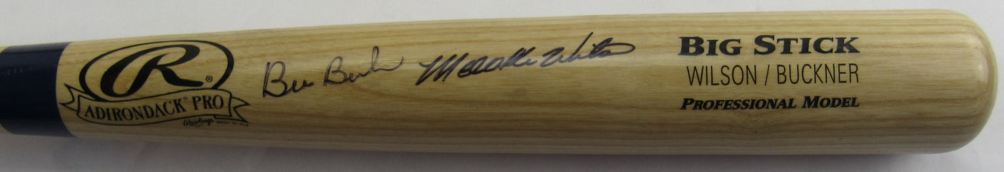 Bill Buckner Mookie Wilson Signed Auto Autograph Rawlings Baseball Bat JSA CB21731