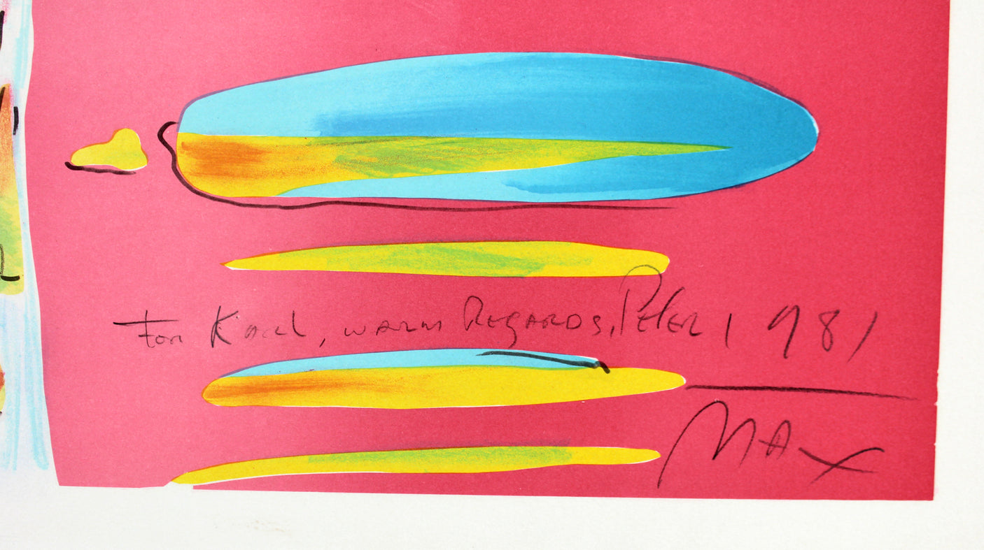 Peter Max "Warm Regards 1981" Authentic Signed 21.5x28 Artist Proof BAS #A72875