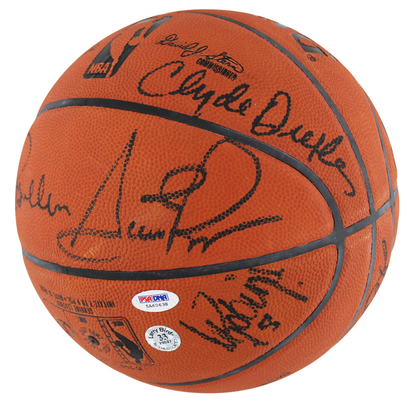 1992 Dream Team (12) Jordan, Johnson, Bird, Barkley Signed Basketball BAS COA 1
