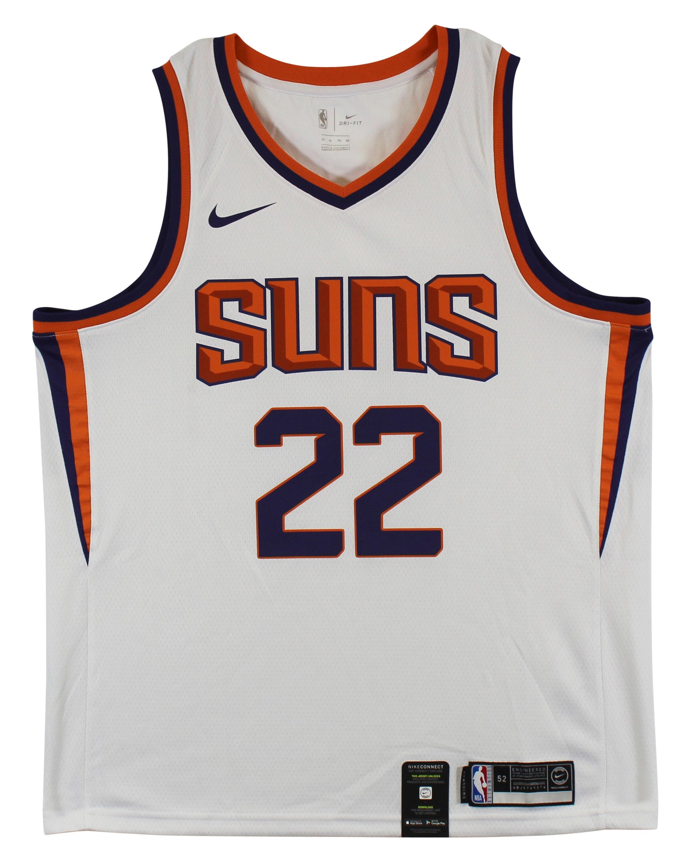 Suns DeAndre Ayton White Nike Swingman Size 52 Jersey Un-signed
