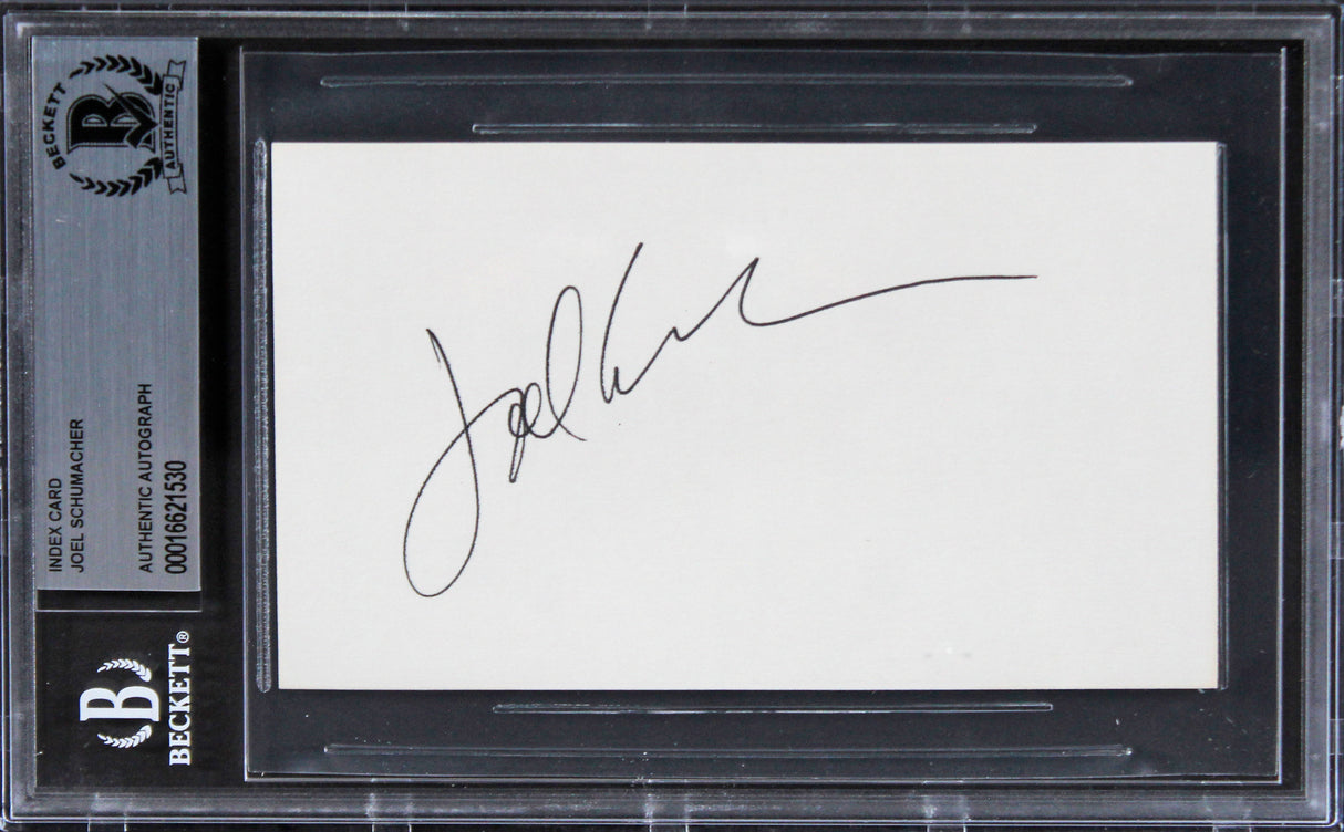 Joel Schumacher The Client Authentic Signed 3x5 Index Card BAS Slabbed 1
