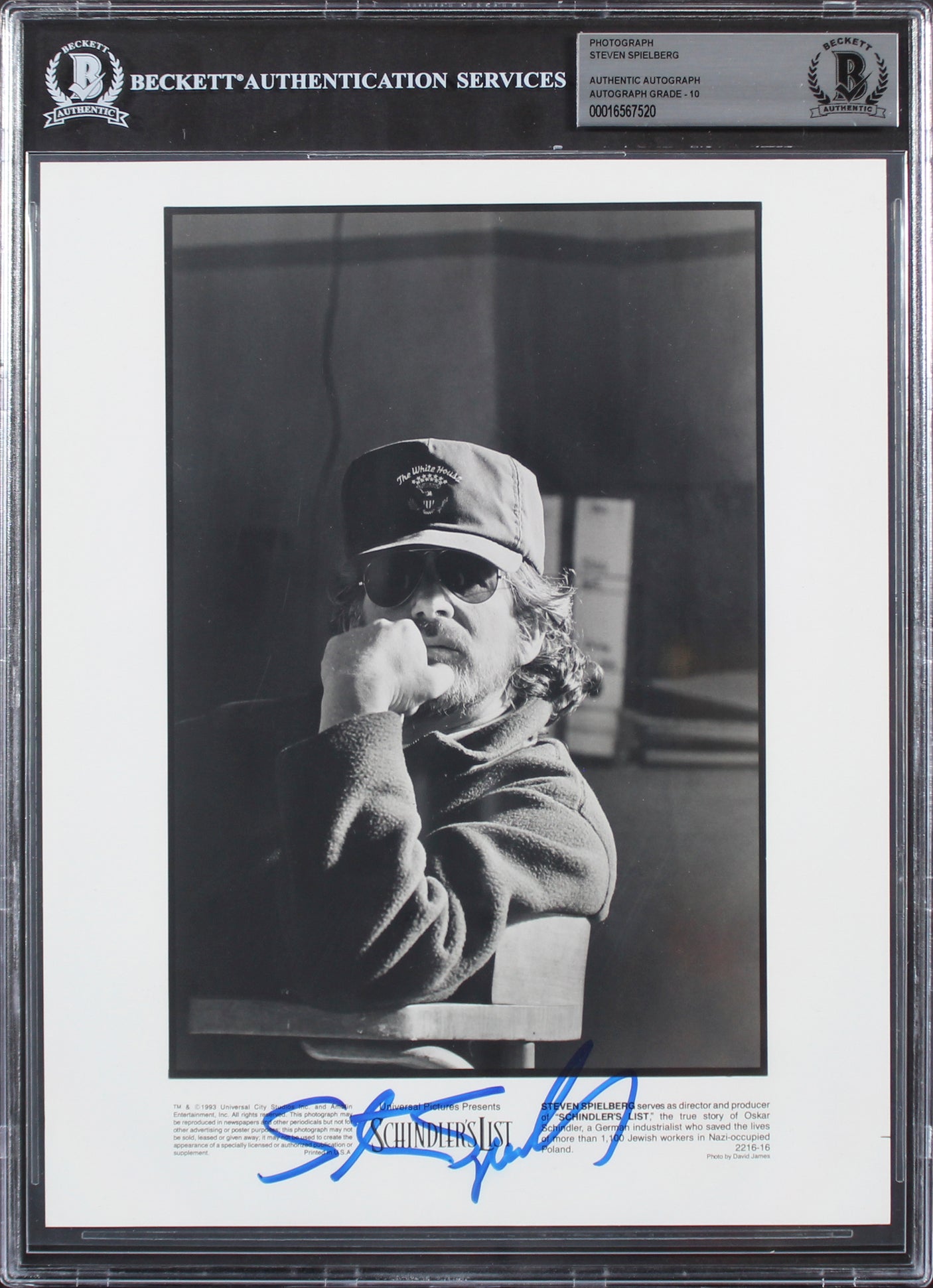 Stephen Spielberg Schindler's List Authentic Signed 8x10 Photo Auto 10! BAS Slab