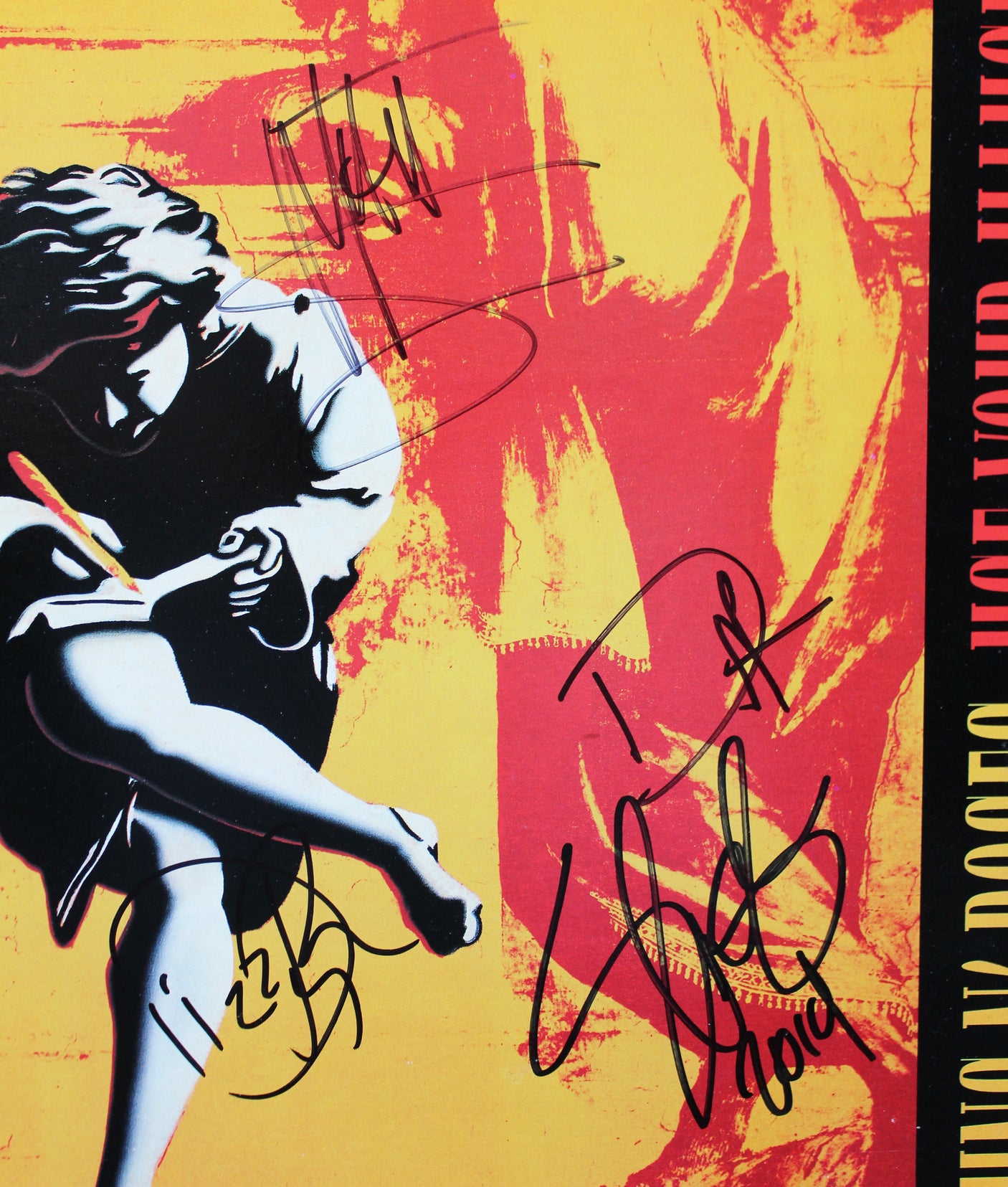 GnR (4) Slash, Reed, McKagan & Sorum Signed Lose Your Illusion I Album Cover BAS