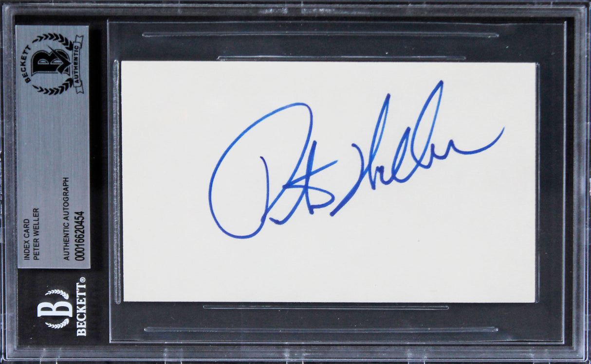 Peter Weller RoboCop Authentic Signed 3x5 Index Card Autographed BAS Slabbed