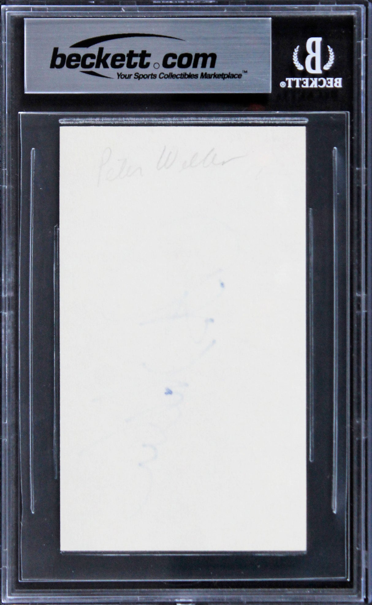 Peter Weller RoboCop Authentic Signed 3x5 Index Card Autographed BAS Slabbed