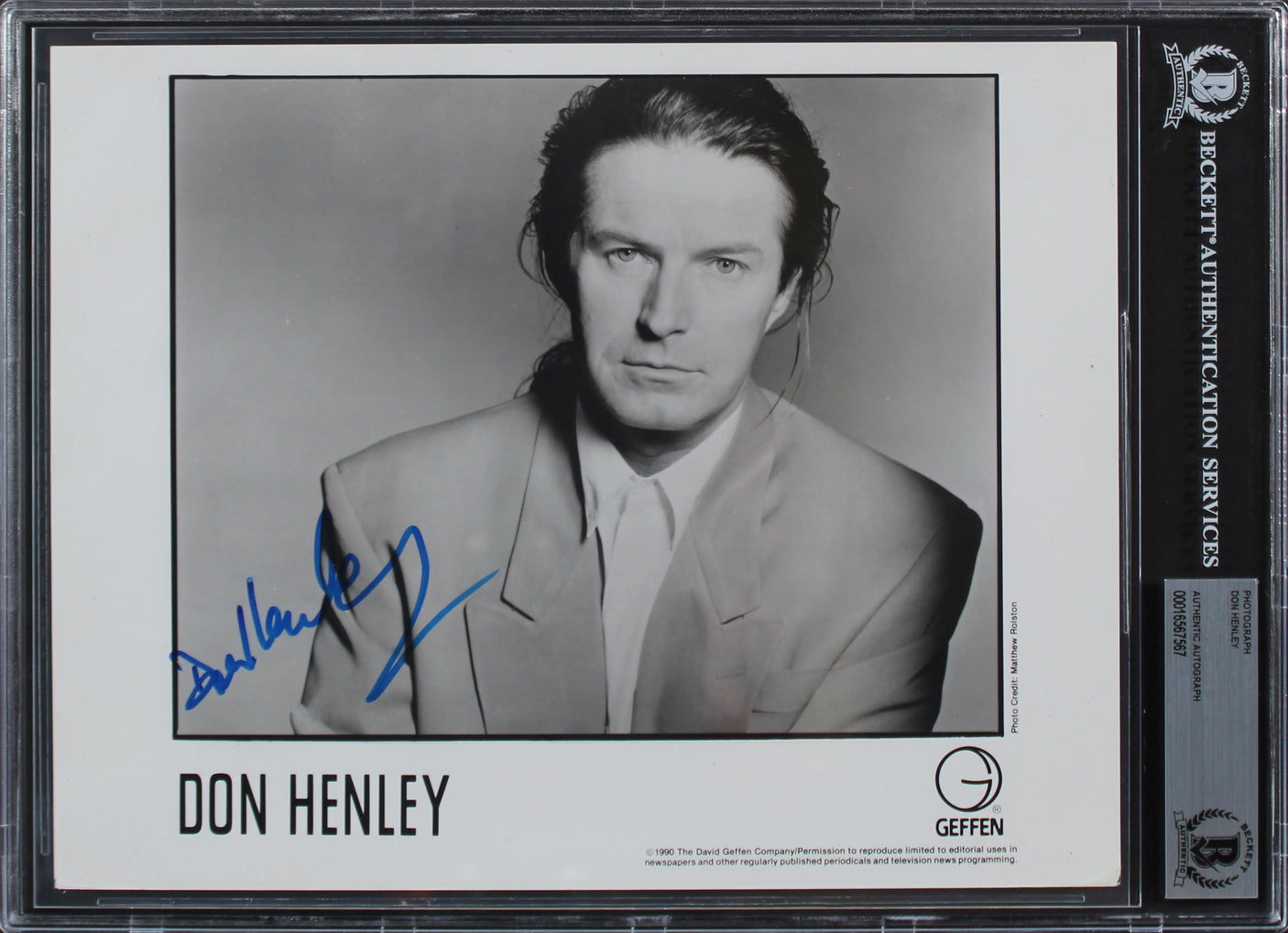 Don Henley The Eagles Authentic Signed 8x10 Photo Autographed BAS Slabbed