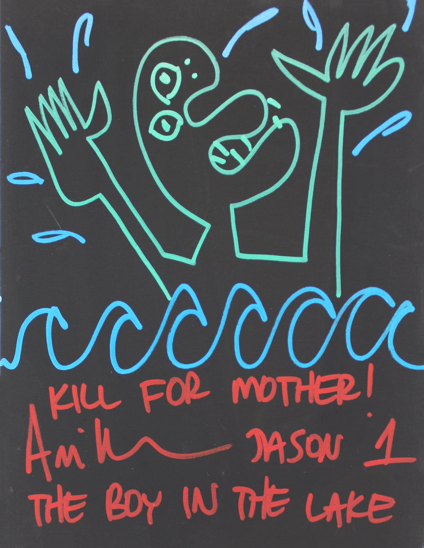 Ari Lehman "3x Inscribed" Signed 11x14 Canvas Hand-Drawn Sketch BAS Wit #WF59863