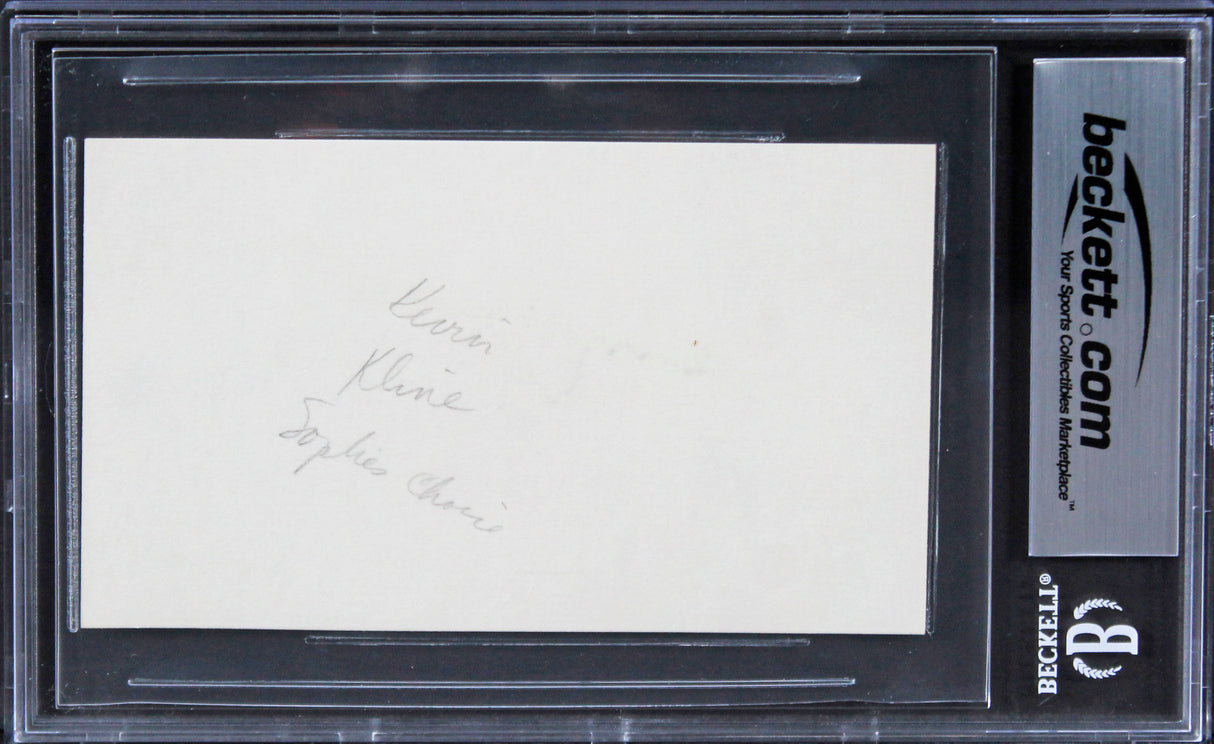 Kevin Kline A Fish Called Wanda Authentic Signed 3x5 Index Card BAS Slabbed