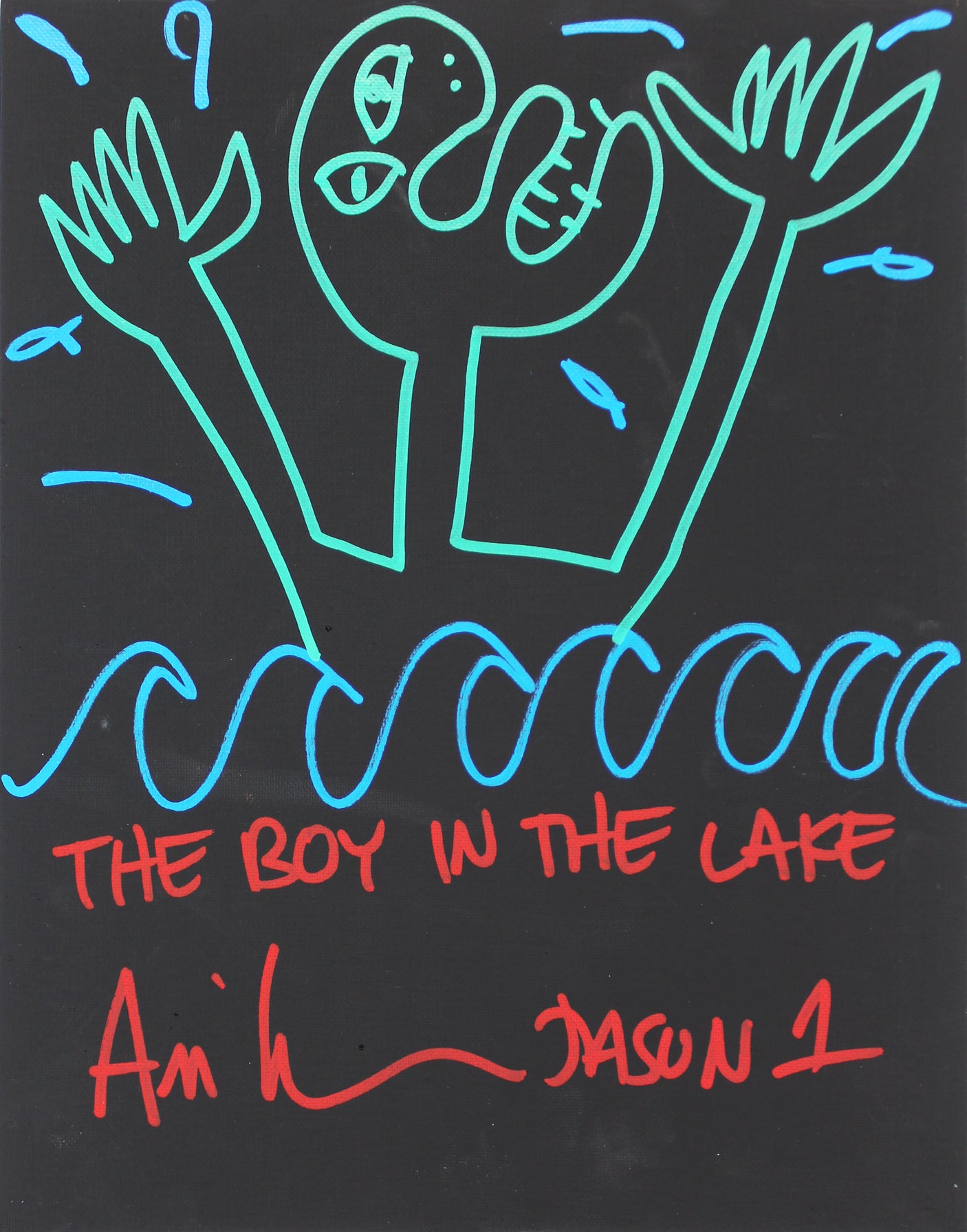 Ari Lehman "BITL, Jason 1" Signed 11x14 Canvas Hand-Drawn Sketch BAS #WF59856