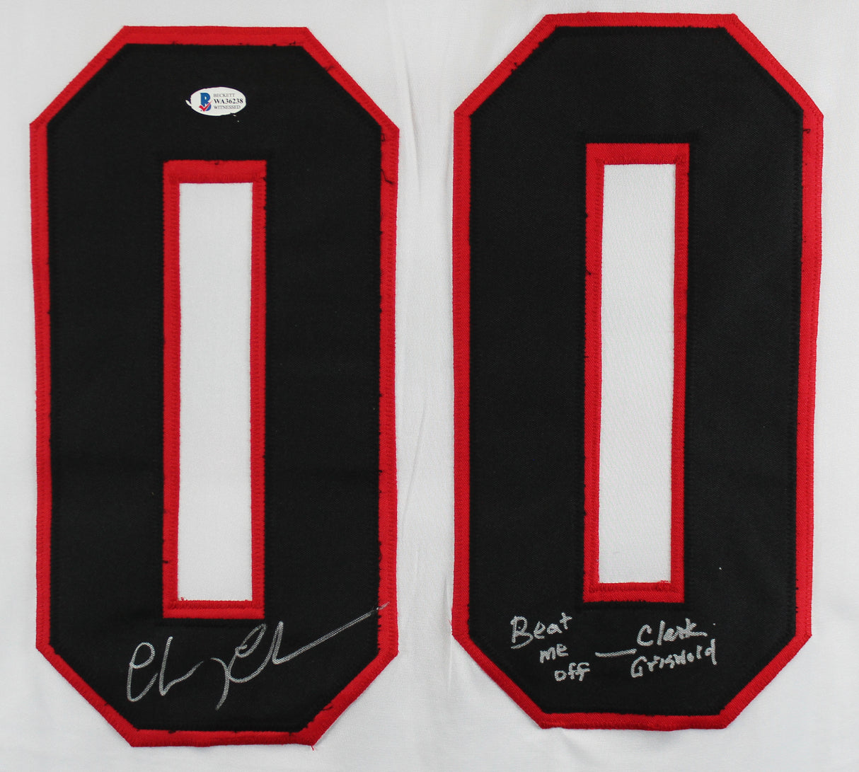 Chevy Chase Beat me off - Clark Griswold Authentic Signed Hockey Jersey BAS Wit