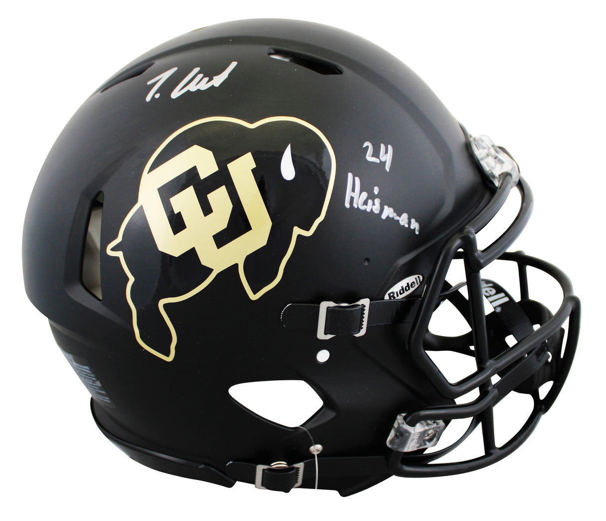 Colorado Travis Hunter "24 HT" Signed Black Full Size Speed Proline Helmet BAS W