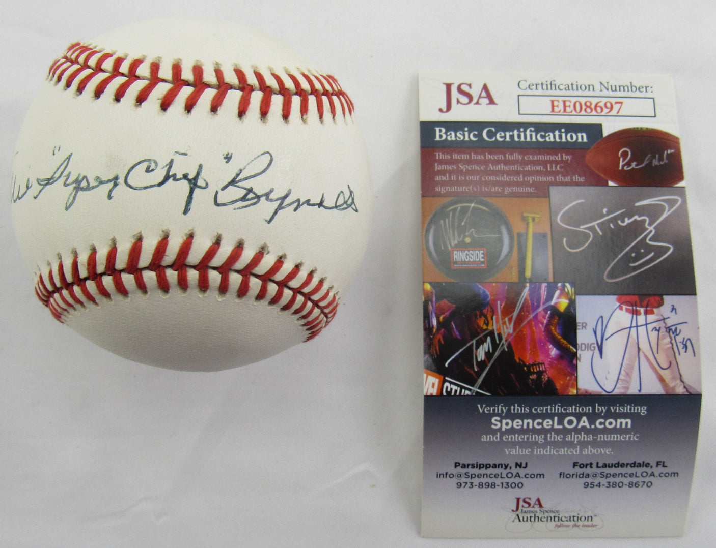 Allie Reynolds Signed Auto Autograph Rawlings Baseball JSA EE08697