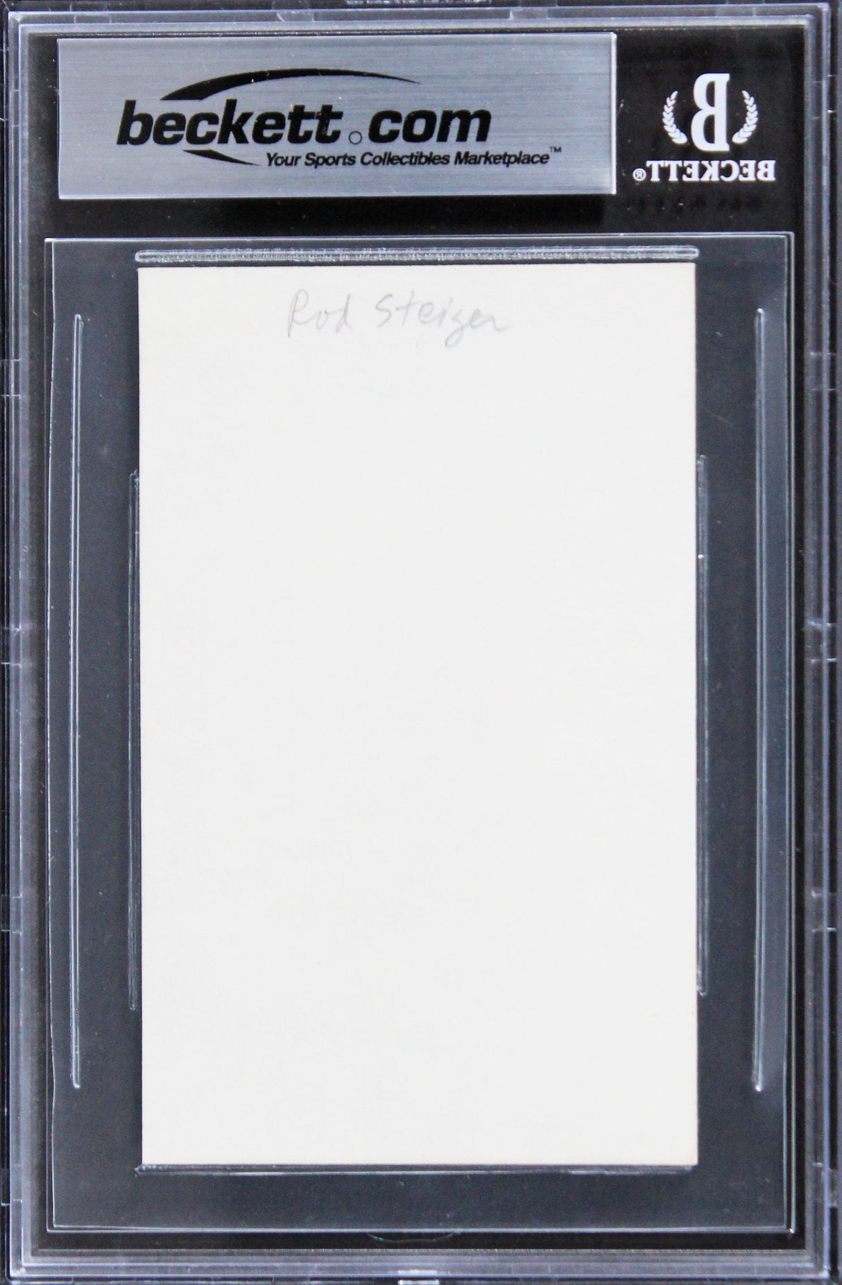 Rod Steiger In The Heat of the Night Signed 3x5 Index Card BAS Slabbed 6