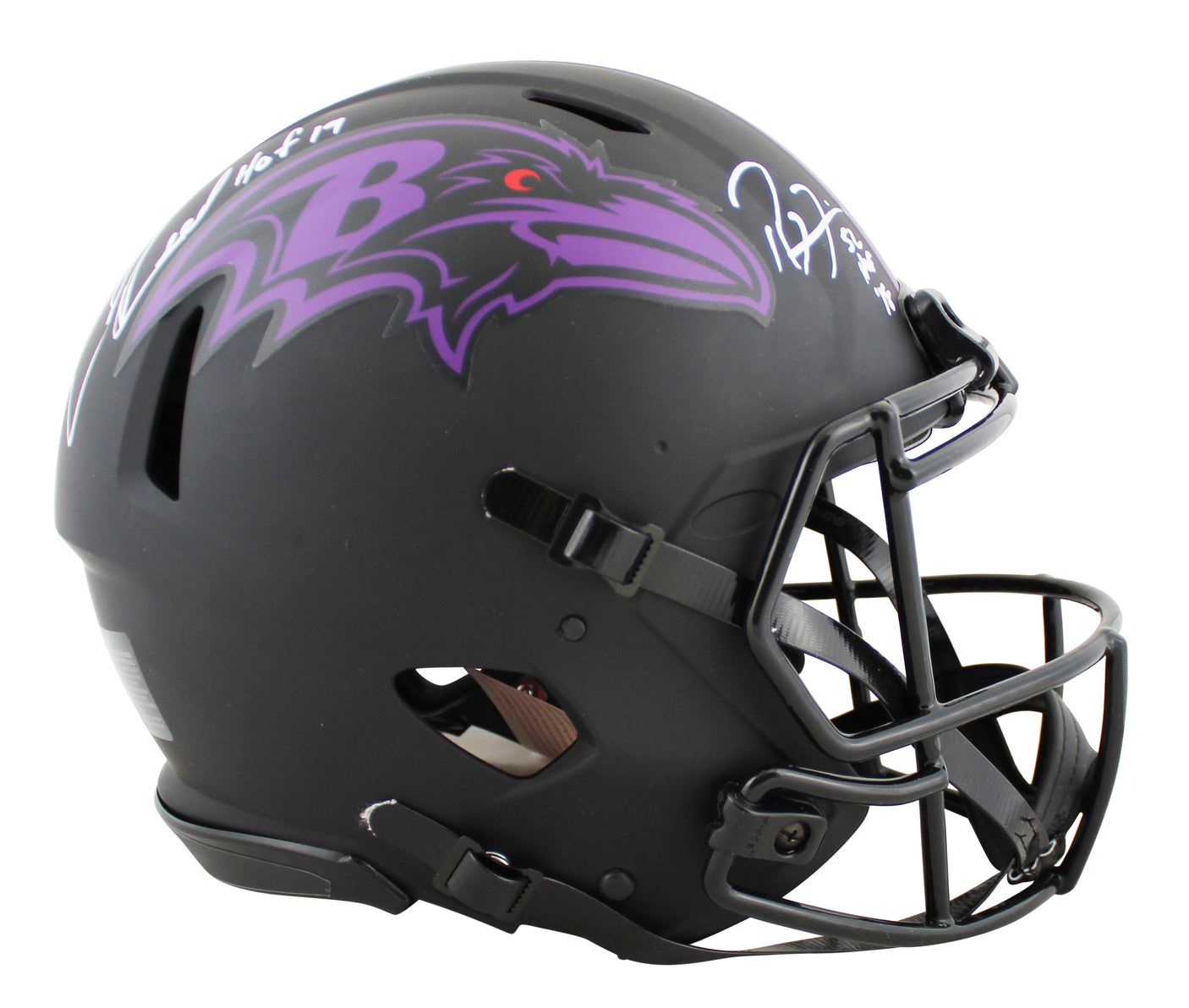 Ravens Ray Lewis & Ed Reed "HOF" Signed Eclipse F/S Speed Proline Helmet BAS