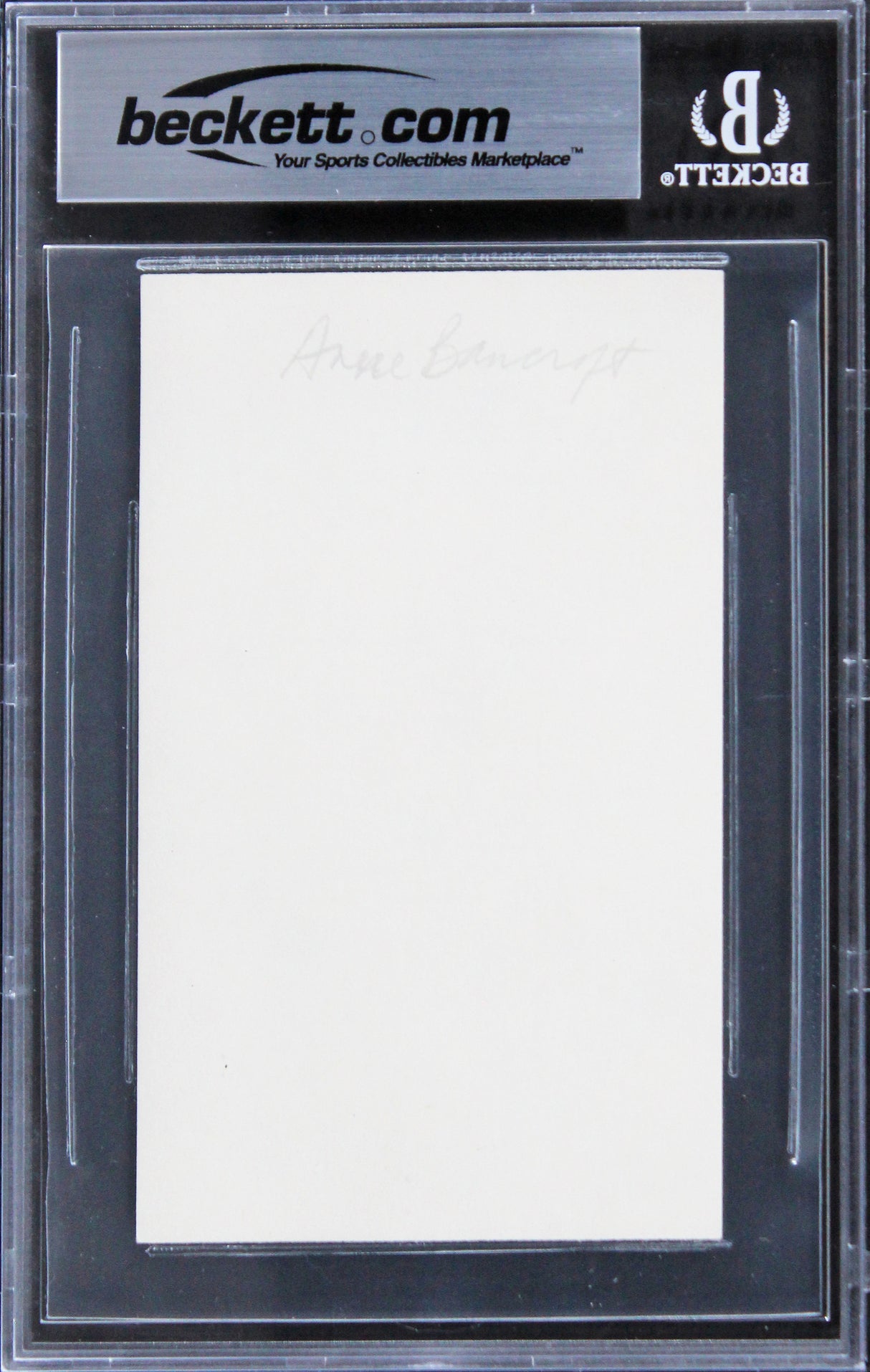 Anne Bancroft The Graduate Authentic Signed 3x5 Index Card BAS Slabbed